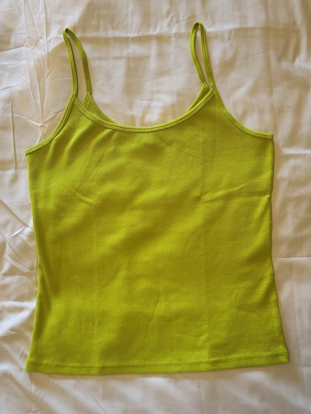 J. Crew Women's XL Ribbed Camisole Tank Top Lime Green Cotton Blend NWT